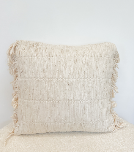 Coussin beige texturé