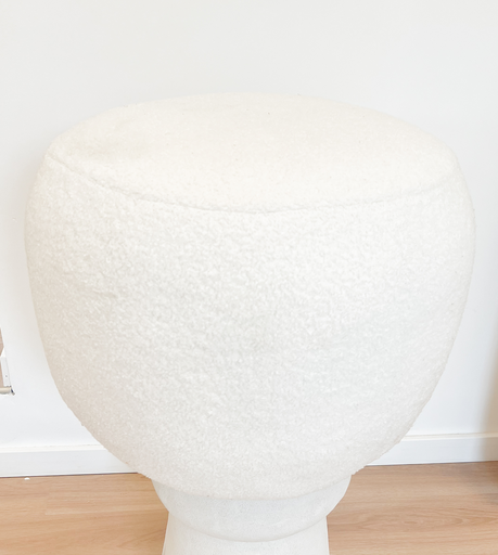 Pouf teddy blanc
