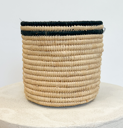 Panier bougie Maya collection ligne noir fine M